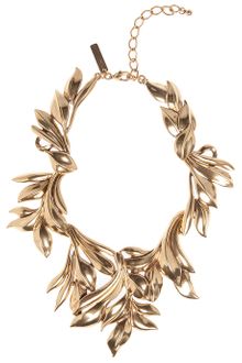 Oscar de la Renta Russian Gold Leaf Collar Necklace - Lyst