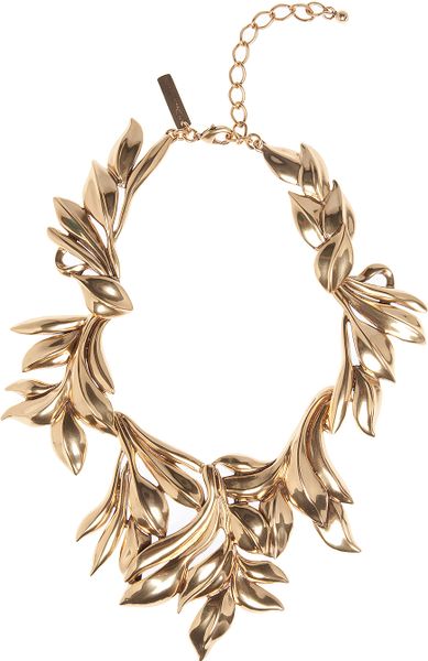 Oscar De La Renta Russian Gold Leaf Collar Necklace in Gold - Lyst