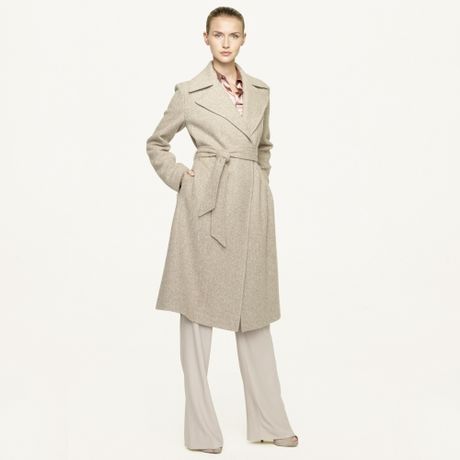Ralph Lauren Black Label Woven Wool Tweed Harper Coat in Gray (crema stone) - Lyst