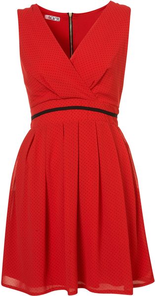 Topshop Polka Dot Chiffon Dress By Wal G - Lyst