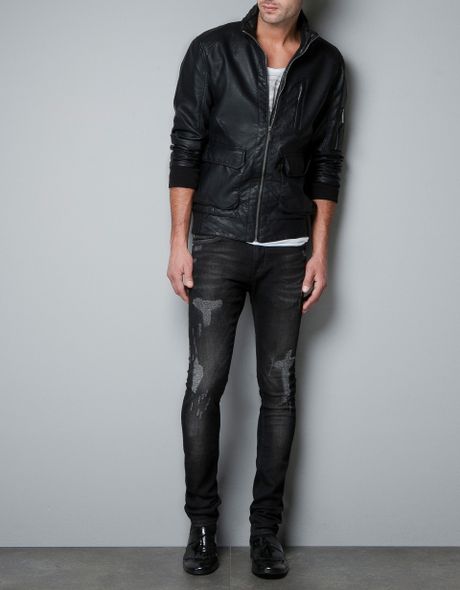 Zara Jacket with Gusset Pockets in Black for Men