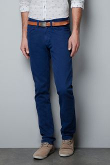 Zara Slim Fit Bulldenim Trousers - Lyst
