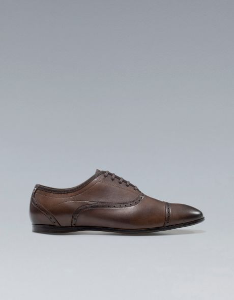 Zara Urban Oxford Shoes in Brown for Men | Lyst