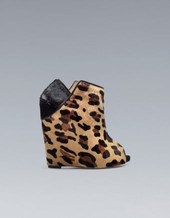 Zara Leopard Wedge - Lyst