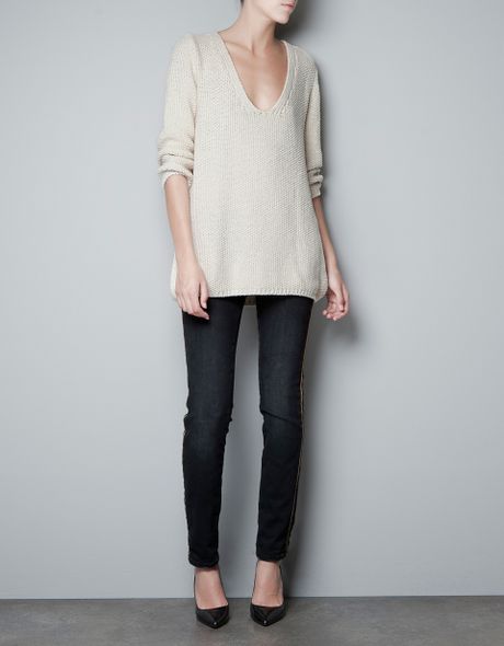 Zara Seed Stitch Jumper in Beige (natural) - Lyst