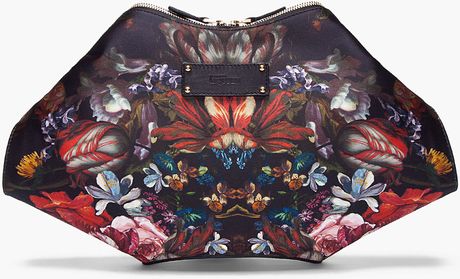 Alexander Mcqueen Oversize Floral Printed De Manta Clutch in Multicolor (floral) - Lyst