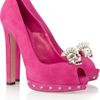 Alexander Mcqueen Skullembellished Suede Pumps in Pink (rose) - Lyst