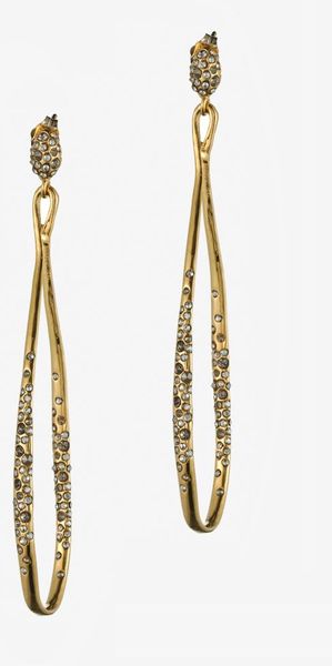 Alexis Bittar Crystal Encrusted Gold Long Orbiting Drop Earring - Lyst