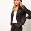 Asos Collection Asos Pu Quilted Biker Jacket in Black - Lyst