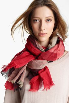 Burberry Linen Blend Check Scarf - Lyst