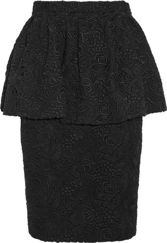 Burberry Prorsum Cotton Lace Peplum Skirt - Lyst