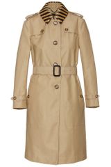 Burberry Prorsum Trench Coat with Raffia Collar