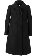 Carven Doublebreasted Brushed Wool Coat