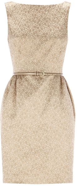 Coast Carla Metallic Dress in Gold (bronze) - Lyst
