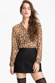 Free People Animal Print Chiffon Shirt - Lyst