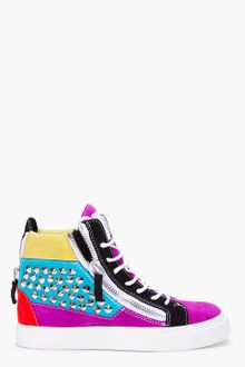 Giuseppe Zanotti Colourblock Studded August Sneakers - Lyst