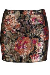 Haute Hippie Floral Sequin Mini Skirt