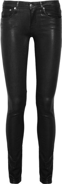 Helmut Lang Helmut Mid Rise Glossed Skinny Jeans - Lyst