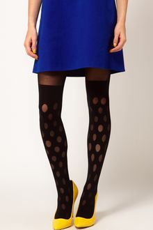 House Of Holland For Pretty Polly House Of Holland Reverse Polka Dot Mock Hold Ups - Lyst