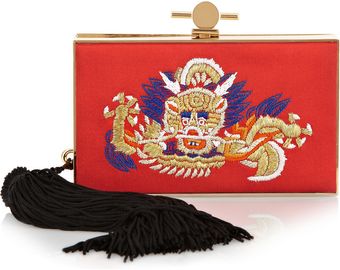 Jason Wu Daphne Embroidered Satin and Metal Box Clutch - Lyst