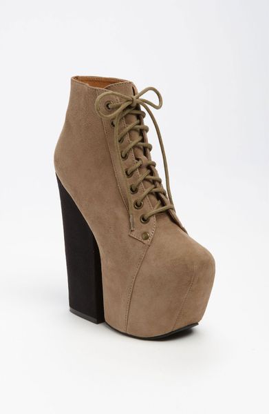 Jeffrey Campbell Freda Bootie in Beige (taupe suede black) - Lyst