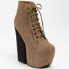 Jeffrey Campbell Freda Bootie in Beige (taupe suede black) - Lyst