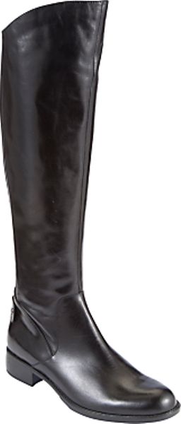 John Lewis John Lewis Garda Leather Elasticated Panel Knee Boots Black ...