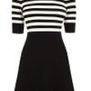 Karen Millen Stripe Polo Knit Dress in Black - Lyst