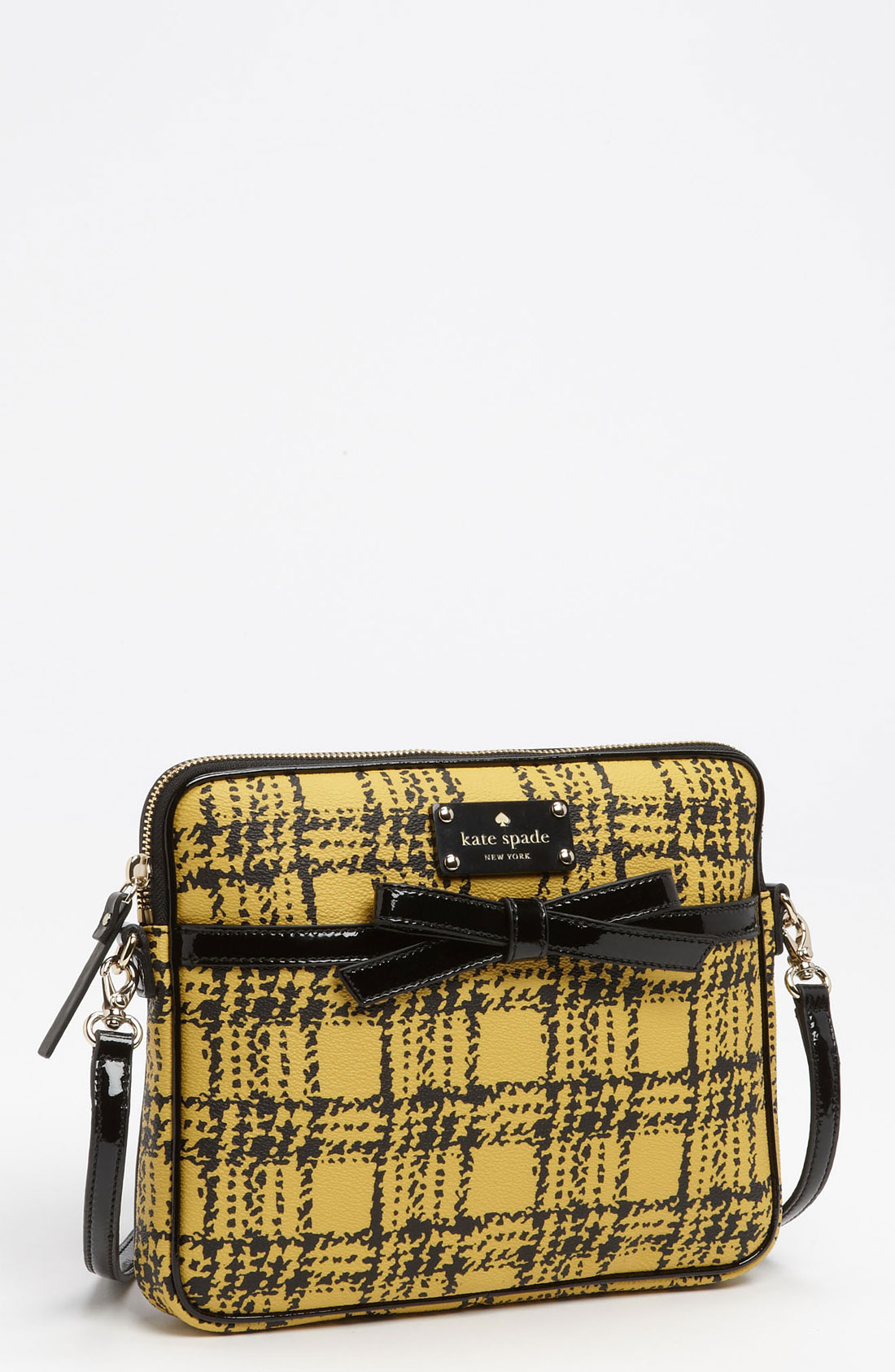 Kate Spade Belleville Plaid Bryce Ipad Crossbody Bag in Yellow (autumn