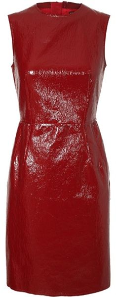 Lanvin Cracked Patent Cotton Dress - Lyst