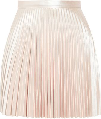 Lover Pleated Faux Leather Mini Skirt - Lyst