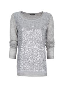 Mango Sequins Wool Jumper - Lyst
