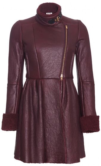 Miu Miu Shearling Coat - Lyst