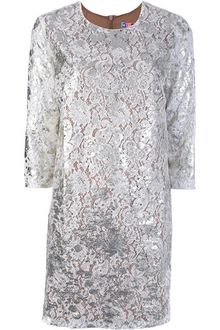 MSGM Floral Lace Shift Dress - Lyst