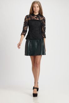 Nanette Lepore Leather Skirt - Lyst