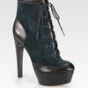 Rachel Zoe Adrienne Suede and Leather Laceup Ankle Boots in Green - Lyst