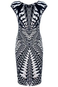 Roberto Cavalli Fitted Aztec Print Dress - Lyst