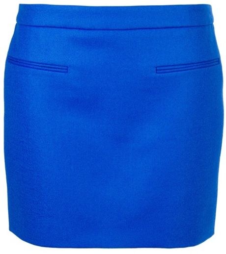 Stella Mccartney Wool Mini Skirt in Blue - Lyst