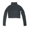 T By Alexander Wang Chunky Half Cardigan Cropped Turtleneck in Gray - Lyst