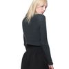T By Alexander Wang Chunky Half Cardigan Cropped Turtleneck in Gray - Lyst
