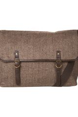 Topman Brown Herringbone Satchel