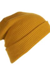 Topman Mustard Turn Up Beanie