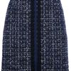Tory Burch High Waisted Tweed Skirt in Blue - Lyst