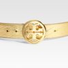 Tory Burch Classic Logo Leather Belt in Gold - Lyst
