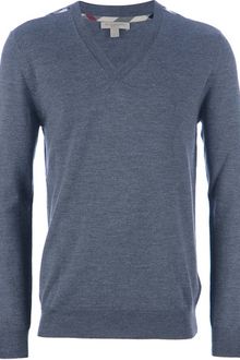 Burberry Brit Vneck Sweater - Lyst