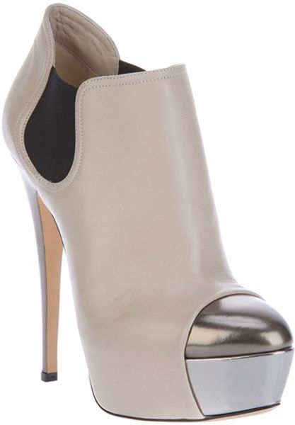 Casadei Platform Bootie in Beige (nude) - Lyst