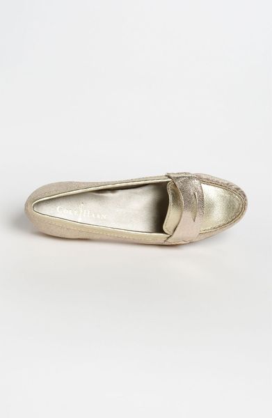 Cole Haan Air Sloane Patent Leather Loafer in Gold (platino white)