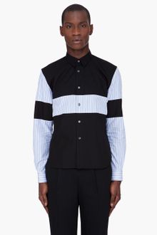 Comme Des Garçons Blue Striped Paneled Shirt - Lyst
