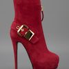 Giuseppe Zanotti Buckled Ankle Boot in Red (burgundy) - Lyst