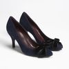 Gucci Velvet Bow Pump in Black (midnight blue) - Lyst